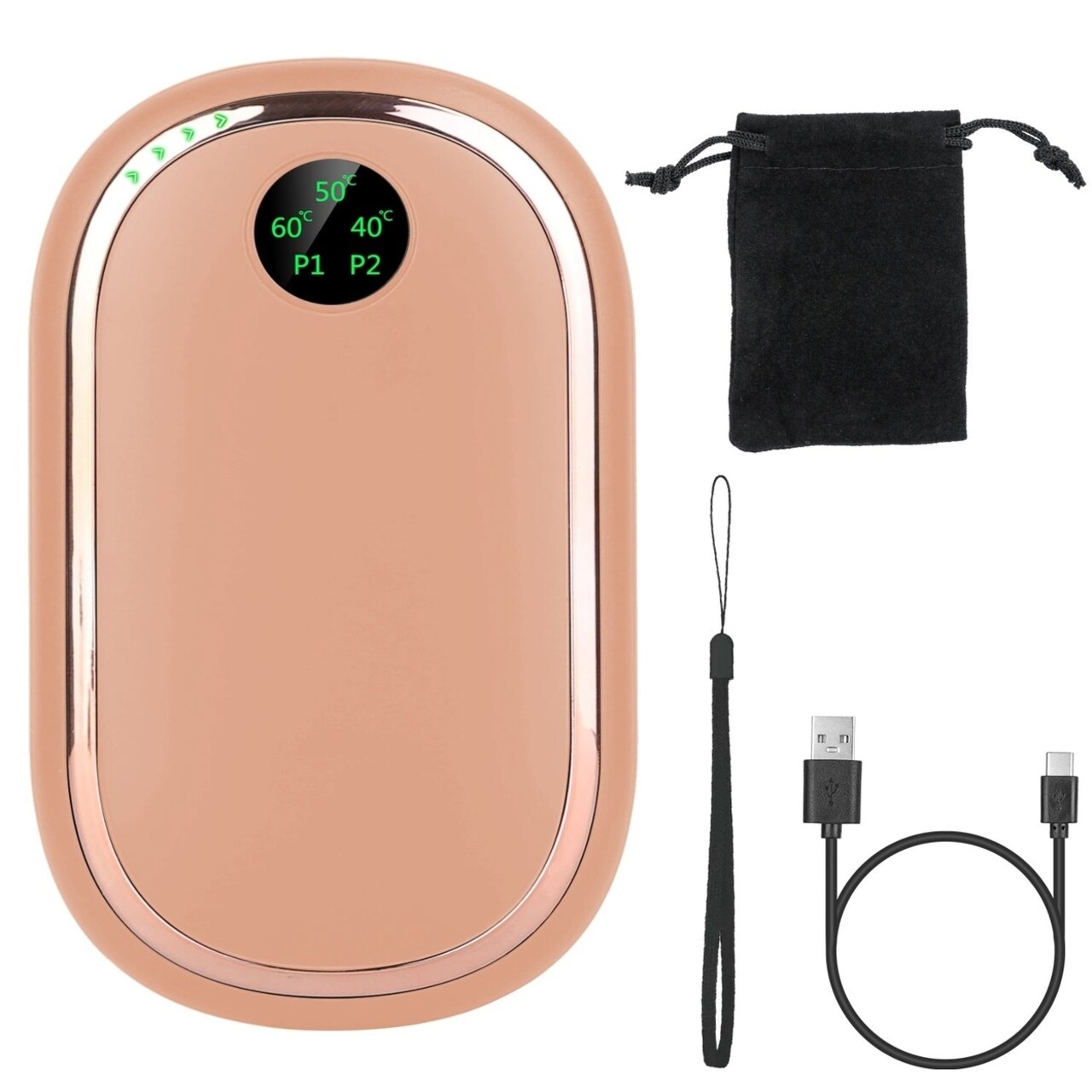 Rechargeable Hand Warmer Electric Hand Heater Portable Reusable Pocket Warmer Power Bank With Digital Display Sunset